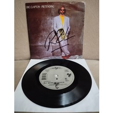 Plakperest Eric Clapton – Pretending  - 1989 Almanya  Basım 45 Lik Plak - 2. El