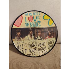 Plakperest Beatles - All You Need Is Love - 1987 Ingiltere Basım  Nadir 45’lik Picture Disc Plak 2. El