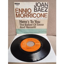 Plakperest Joan Baez With Ennio Morricone  – Here’s To You - 1971 Almanya Basım 45 Lik Plak