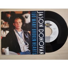 Plakperest Jason Donovan - Too Many Broken Hearts - 1989 Hollanda Basım 45 Lik Plak-2.el