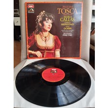 Plakperest Puccini , Maria Callas - Tosca (Pages Choisies) - 1974 Fransa  Basım Lp Plak Albüm-2.el