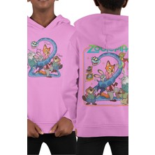 Fuddy Moda Zootopia 2 Sırt Baskılı Kapüşonlu Çocuk Sweatshirt, Unisex Çizgi Film Temalı Hoodie
