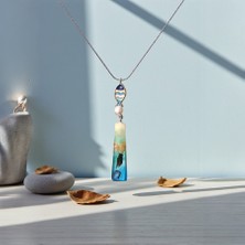 Blue Flow Epoksi Kolye