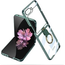 Alpsa Teknoloji Galaxy Z Flip 6 Kılıf Alps Yüzüklü Kıpta Kapak-Koyu Yeşil