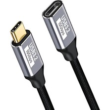 Wishora Store 1mt 100W 5A 10GBPS Type C Uzatma Kablosu, Şarj, Data ve Görüntü Aktarmalı Çevirici Kablo