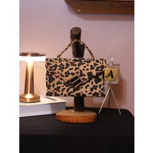 Alvora Süet Geometrik Tokalı Kapaklı Mini El & Omuz Çantası