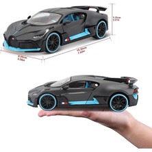 Scntoys Bugatti Divo Sport Tarz W16 Diecast Model Araba Sesli Işıklı Açılan Kapılar Bugatti Divo Mavi