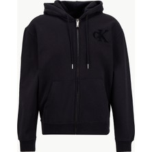 Calvin Klein Jeans Kapüşon Yaka Siyah Erkek Sweatshırt LV04RD251GUB1 350GSM Fleece Gıft Gı