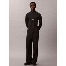 Calvin Klein Jeans Siyah Erkek Regular Fit Sweatshirt LVGMF4K210UB1 Wo - 1/4 Zıp Ls