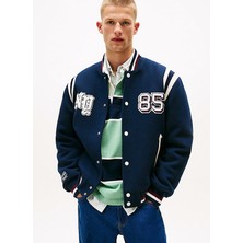Tommy Jeans Lacivert Erkek Bomber Regular Fit Baskılı Ceket DM0DM22043C1G Tjm Best Varsıty Jack