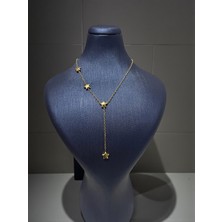 JUVENICAN Çelik Yıldızlı Y Kolye Sarı M4