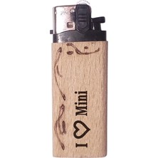 Bsb I Love Mini Yazılı Ahşap Kaplamalı Doldurulabilkir Gazlı Çakmak CK321