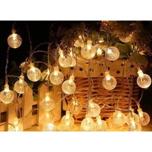 Norino 5m 28 LED Kristal Top Gün Işığı Şeffaf Kablo Fişli Eklemeli