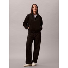 Calvin Klein Jeans Siyah Kadın Bisiklet Yaka Standart Sweatshirt LV047D231GUB1