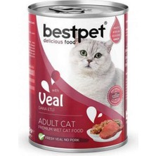 Ozlstor Bestpet 400 gr x 12 Adet  Yetişkin Kediler Için, Taze Geyik Parça Etli ve Soslu Yaş Mama