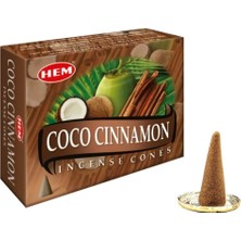 cosangroup Hem Coco Cinnamon Piramit Konik Tütsü – 12 Paket x 10 Adet (Toplam 120 Konik)