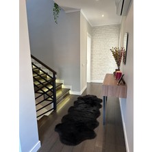 Doğuş Peluş Halı A Post Siyah Yumuşak Dokulu Peluş Halı Çift Kafa Post