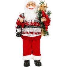 Mey İthalat Bfs Gaz Lambası Taşıyan Noel Baba Dekoratif Biblo 46 cm