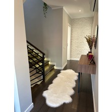 Doğuş Peluş Halı A Post Beyaz Yumuşak Dokulu Peluş Halı Çift Kafa Post