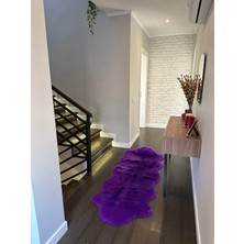 Doğuş Peluş Halı A Post Mor Yumuşak Dokulu Peluş Halı Çift Kafa Post