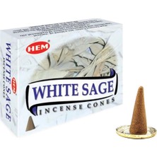cosangroup Hem White Sage Piramit Konik Tütsü – 12 Paket x 10 Adet (Toplam 120 Konik)