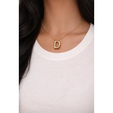 Stilly Kararmaz Çelik D Harf Balon Kolye