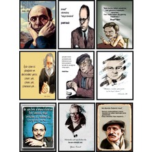 Exin Türk Edebiyatı Duvar Posteri Seti – 9 Parça Ünlü Şair ve Yazar Portreleri