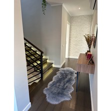 Doğuş Peluş Halı A Post Gri Yumuşak Dokulu Peluş Halı Çift Kafa Post