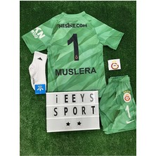 Mu.sl.e.r..a / 4'lü Set Galatâsarây'' Yeşil Renk Çocuk Kaleci Forma Şort Çorap Bileklik