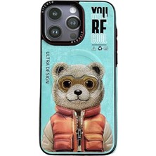 Fuchsia iPhone 14 Pro ile Uyumlu Fun Kablosuz Şarj Özellikli Kapak - Turkuaz