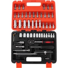 Wishora Store Cırcır Anahtarı 20CM Cırcır Anahtarı Soket Seti Için Uygun Oto Tamir Için Değiştirme, 53 Adet 1/4in Soket Seti Cırcır Tork Anahtarı Combo Cr ‑ V Oto Araba Tamir Alet Takımı