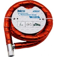 Marsilyan Kırmızı Motor Bisiklet Kilidi 22 mm x 150 cm