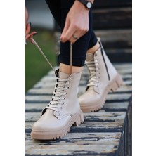 Zengezur Mall Ozlstor Bria  Nude Cilt Bağcıklı Bot (Numara: 40)