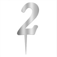 Zero Ozlstor Gümüş Renkli Rakam Pasta ve Kek Pleksi-6
