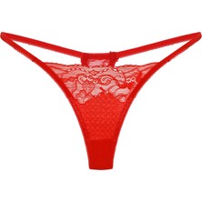 Feu De Elu Eclatant Kırmızı Dantelli String