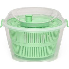 Wishora Store 4.4 Litre Büyük Boy Vega Salata Kurutucusu - Sebze Kurutucu - Meyve Kurutucu - Süzgeç - Salata Kurutma Aleti - Pp+ (Yeşil)