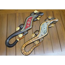 Marsilyan Ahşap Duvara Asmali Kertenkele Figürü