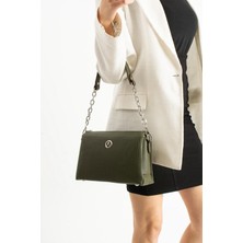 Asel Çanta , 5 Gözlü ,içi Astarlı ,haki bayan Kol ve Bayan Çapraz Çantası