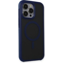 Fuchsia iPhone 15 Pro Max ile Uyumlu Toras Airbag Kablosuz Şarj Özellikli Kapak - Lacivert