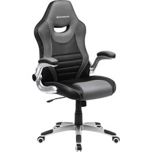 Wishora Store Ofis Koltuğu, Ergonomik Döner Oyun Koltuğu, Katlanır Kol Dayamalı Bilgisayar Koltuğu, Naylon, Yıldız Ayak, Maksimum Statik Yük 150KG Ofis Için, Siyah/gri OBG63BG