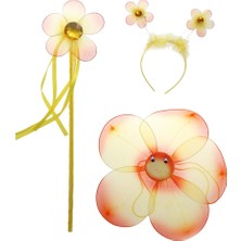 Pazarcan Çiçekli Kanat Seti 3 Parça - Sarı