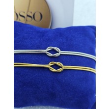 Mosso Steel Çift Bilekliği Düğümlü Model Çelik Bileklik