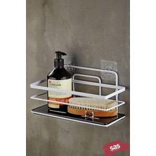 Wishora Store Haus Yapışkanlı Ömür Boyu Paslanmaz Kristal Ayarlanabilir Raf Banyo Düzenleyici Şampuanlık Beyaz Lş-01 Bs