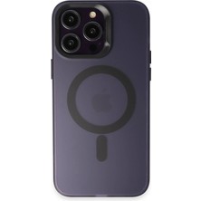 Fuchsia iPhone 15 Pro ile Uyumlu Kılıf Mateks Kablosuz Şarj Özellikli Kapak - Derin Mor