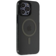 Fuchsia iPhone 14 Pro ile Uyumlu Kılıf Tigra Kablosuz Şarj Özellikli Kapak - Siyah