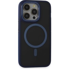 Fuchsia iPhone 14 Pro ile Uyumlu Kılıf Rocky Kablosuz Şarj Özellikli Kapak - Lacivert