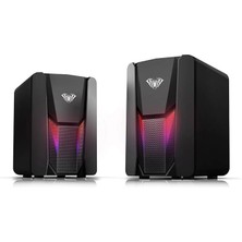Wishora Store N-108 1+1 Usb/aux Stereo 2.0 Rgb Masaüstü Gaming Oyuncu Hoparlör Speaker Ses Sistemi