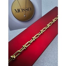 Mosso Steel Xuping Italyan U Zincir Model Çelik Bileklik Altın Renk