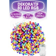 Light Home 10 Metre LED Pilli Dekor Işık Rgb Pvc Kablolu Su Geçirmez Özellikli Yılbaşı Ağacı Dekor Lambası