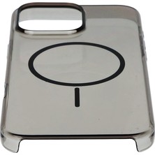 Fuchsia iPhone 16 Pro ile Uyumlu Pc Blank Kablosuz Şarj Özellikli Kapak - Siyah